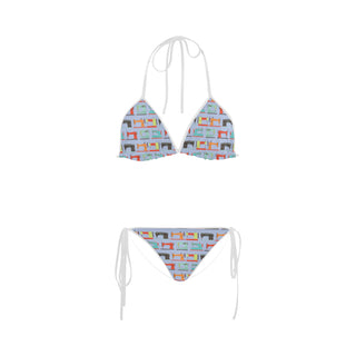 Sewing Machine Pattern Custom Bikini Swimsuit - TeeAmazing