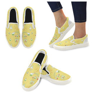 Optician Pattern White Women's Slip-on Canvas Shoes - TeeAmazing