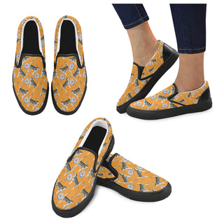Alaskan Malamute Water Colour Pattern No.2 Black Women's Slip-on Canvas Shoes - TeeAmazing