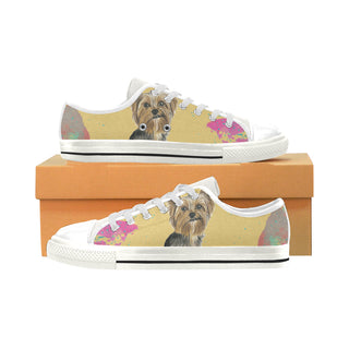 Yorkshire Terrier Water Colour No.1 White Men's Classic Canvas Shoes - TeeAmazing