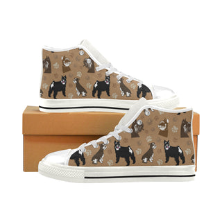 Miniature Schnauzer Pattern White Men’s Classic High Top Canvas Shoes - TeeAmazing