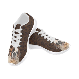 St. Bernard Lover White Sneakers Size 13-15 for Men - TeeAmazing