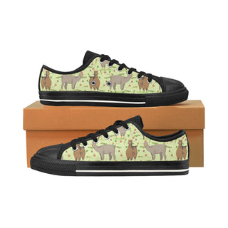 llama Black Men's Classic Canvas Shoes/Large Size - TeeAmazing