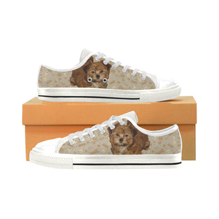 Shorkie Dog White Low Top Canvas Shoes for Kid - TeeAmazing