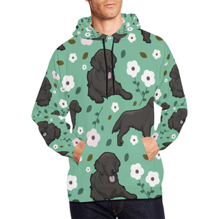 Curly Coated Retriever Flower All Over Print Hoodie for Men (USA Size) (Model H13) - TeeAmazing
