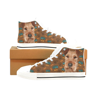 Irish Terrier Dog White Men’s Classic High Top Canvas Shoes /Large Size - TeeAmazing
