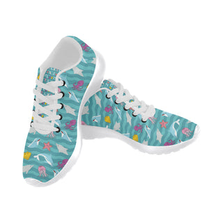 Dolphin White Sneakers for Women - TeeAmazing