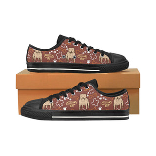 Staffordshire Bull Terrier Pettern Black Men's Classic Canvas Shoes/Large Size - TeeAmazing