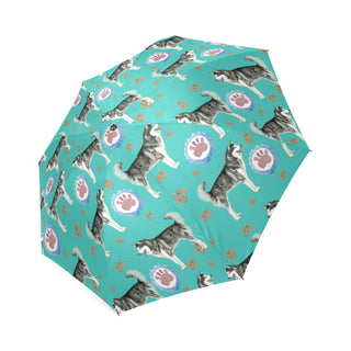 Alaskan Malamute Water Colour Pattern No.1 Foldable Umbrella - TeeAmazing