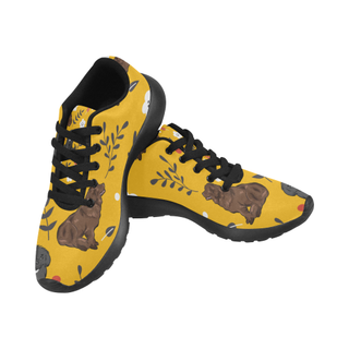 Newfoundland Flower Black Women’s Running Shoes (Model 020) - TeeAmazing