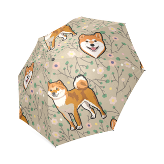Akita Flower Foldable Umbrella - TeeAmazing