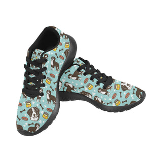 Bernese Mountain Pattern Black Sneakers Size 13-15 for Men - TeeAmazing