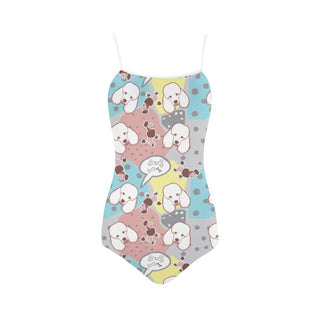 Poodle Pattern Strap Swimsuit - TeeAmazing