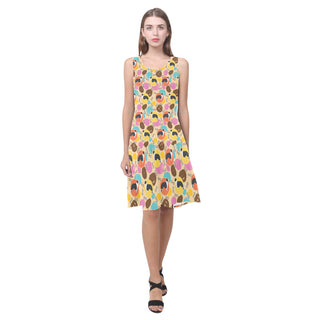 Border Collie Pattern Sleeveless Splicing Shift Dress - TeeAmazing