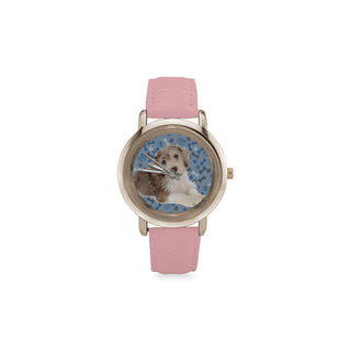 Schnoodle Dog Women's Rose Gold Leather Strap Watch - TeeAmazing