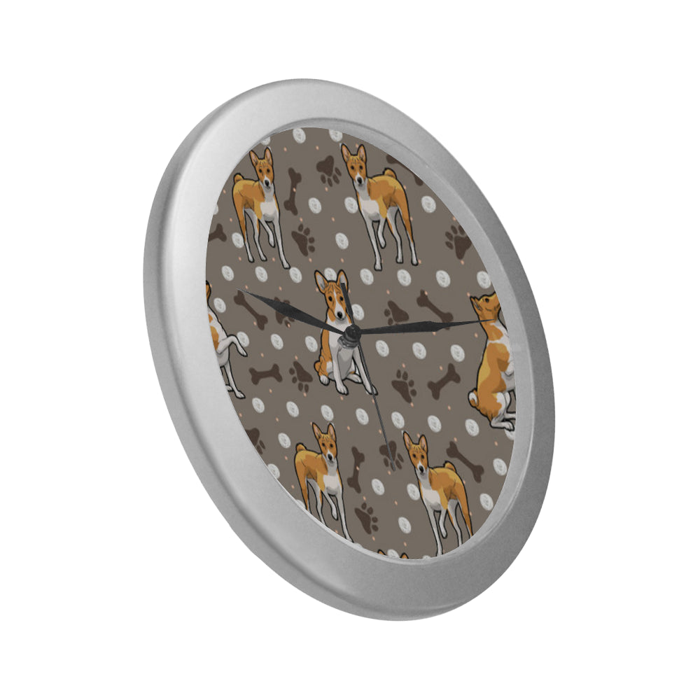 Basenji Silver Color Wall Clock - TeeAmazing