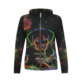 Rottweiler Glow Design 3 All Over Print Full Zip Hoodie for Women - TeeAmazing