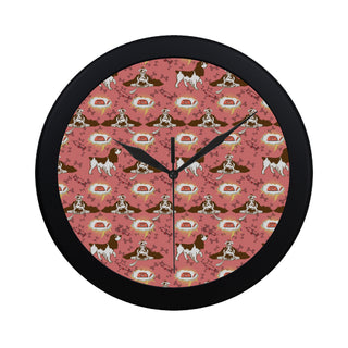 English Cocker Spaniel Pattern Black Circular Plastic Wall clock - TeeAmazing