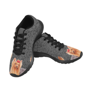 Yorkie Lover Black Sneakers for Women - TeeAmazing