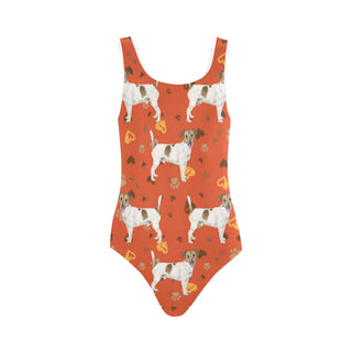 Jack Russell Terrier Water Colour Pattern No.1 Vest One Piece Swimsuit - TeeAmazing
