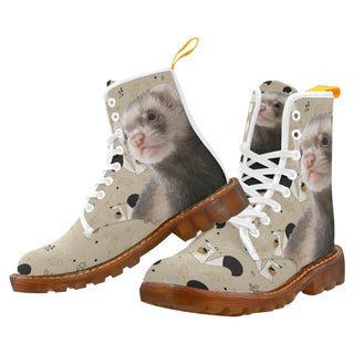 Ferret White Boots For Women - TeeAmazing