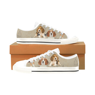 Beagle Lover White Men's Classic Canvas Shoes/Large Size - TeeAmazing