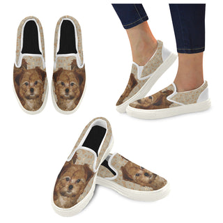 Shorkie Dog White Women's Slip-on Canvas Shoes - TeeAmazing
