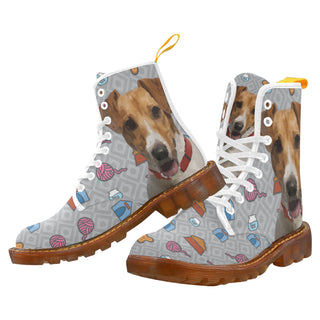 Jack Russell Terrier White Boots For Men - TeeAmazing