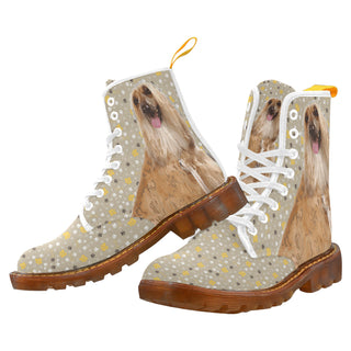 Afghan Hound White Boots For Men - TeeAmazing