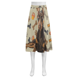 Doberman Dog Mnemosyne Women's Crepe Skirt (Model D16) - TeeAmazing