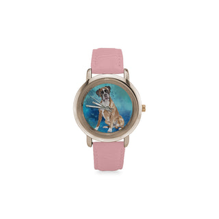 Boxer Water Colour Women's Rose Gold Leather Strap Watch - TeeAmazing