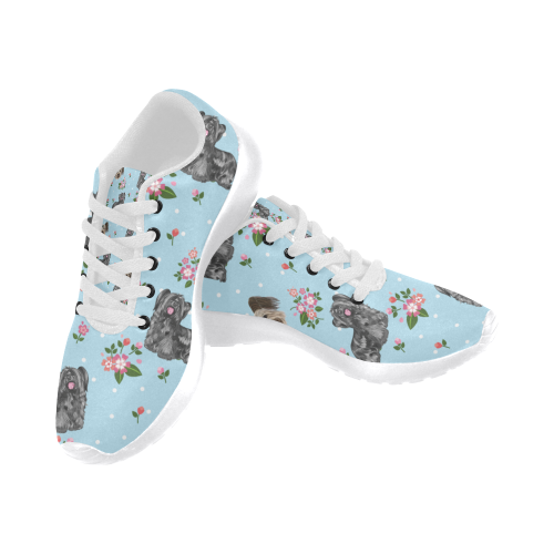 Skye Terrier Flower White Sneakers for Men - TeeAmazing