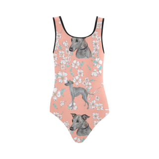 Italian Greyhound Flower Vest One Piece Swimsuit (Model S04) - TeeAmazing