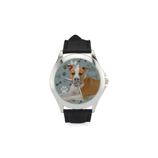 American Staffordshire Terrier Women's Classic Leather Strap Watch - TeeAmazing