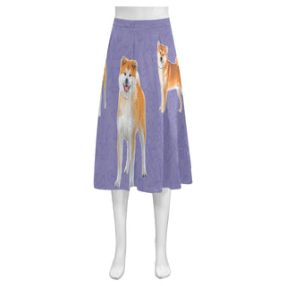 Akita Lover Mnemosyne Women's Crepe Skirt (Model D16) - TeeAmazing