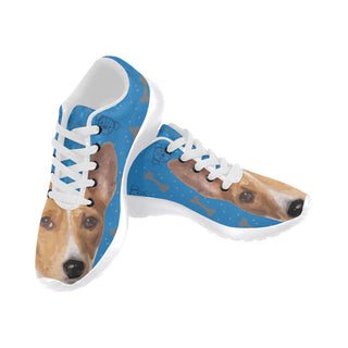 Basenji Dog White Sneakers for Men - TeeAmazing