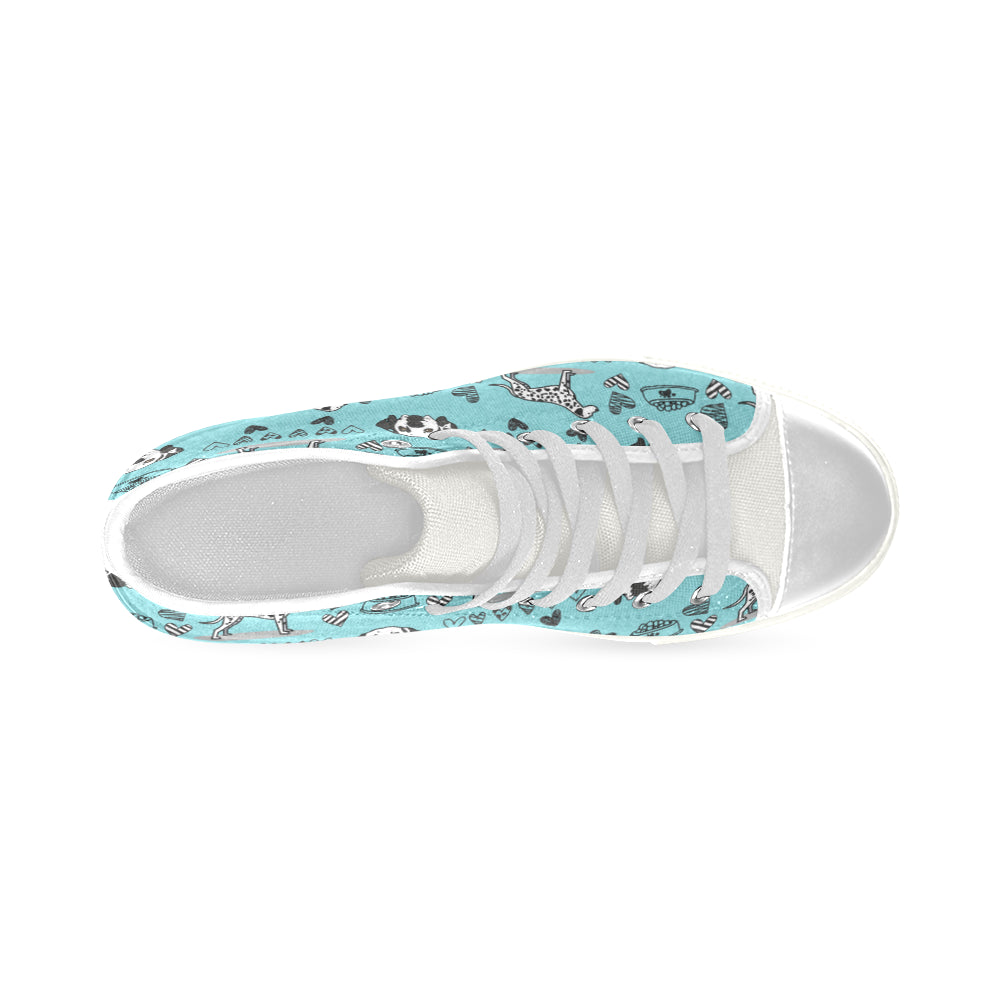 Dalmatian Pattern White Men’s Classic High Top Canvas Shoes - TeeAmazing