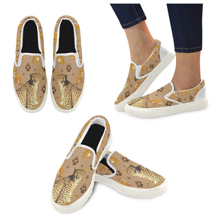 Cheetah White Women's Slip-on Canvas Shoes - TeeAmazing