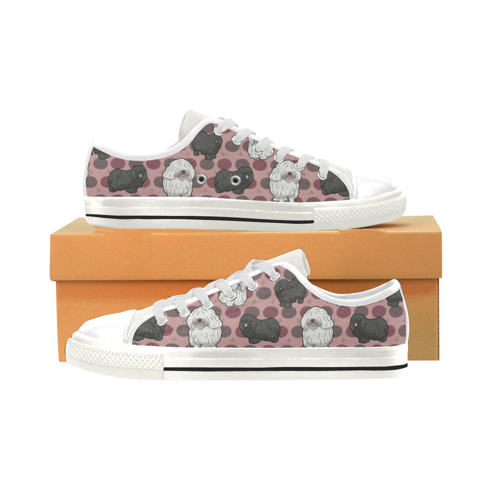 Puli Dog White Low Top Canvas Shoes for Kid - TeeAmazing