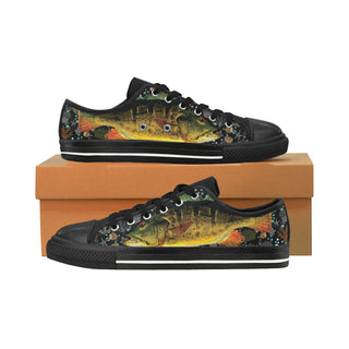 Fish Black Men's Classic Canvas Shoes/Large Size - TeeAmazing