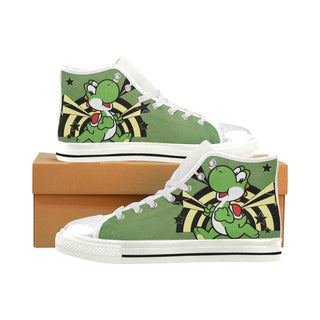 Yoshi White High Top Canvas Shoes for Kid - TeeAmazing