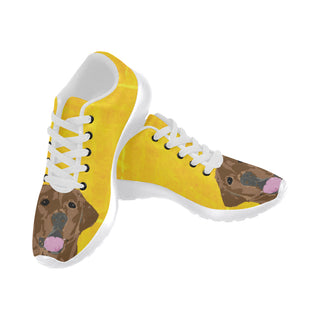 Chocolate Labrador White Sneakers for Women - TeeAmazing