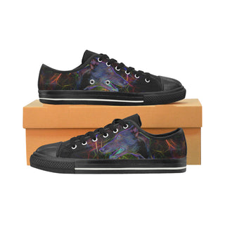 Greyhound Glow Design 2 Black Low Top Canvas Shoes for Kid - TeeAmazing