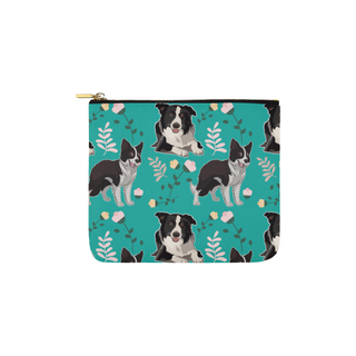 Border Collie Flower Carry-All Pouch 6''x5'' - TeeAmazing