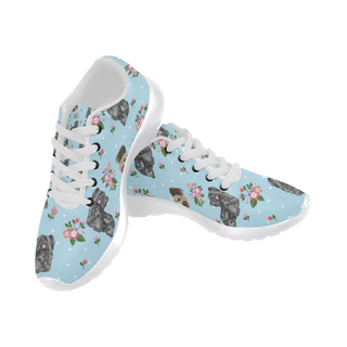 Skye Terrier Flower White Sneakers for Women - TeeAmazing