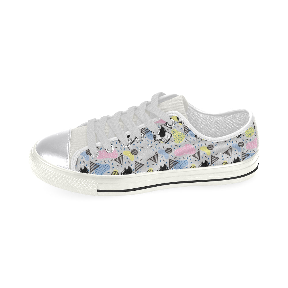 American Staffordshire Terrier Pattern White Women's Classic Canvas Shoes - TeeAmazing