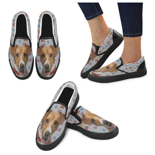 Jack Russell Terrier Black Women's Slip-on Canvas Shoes - TeeAmazing