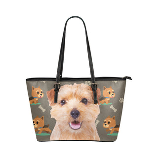 Norfolk Terrier Leather Tote Bag/Small - TeeAmazing