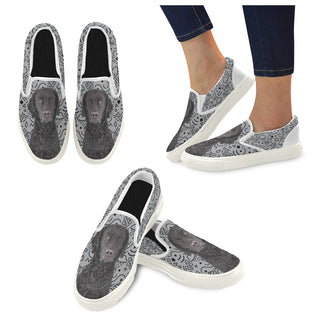 Curly Coated Retriever White Women's Slip-on Canvas Shoes - TeeAmazing