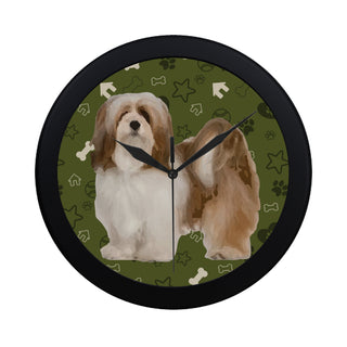 Lhasa Apso Dog Black Circular Plastic Wall clock - TeeAmazing